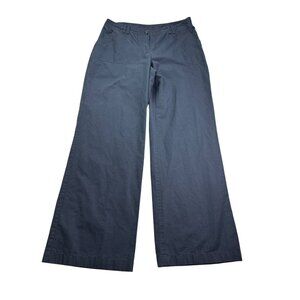 Jones Wear Studio Womens Wide Leg Pants Size 12 Navy Blue Cotton